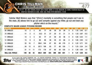 2016 Topps - Black & White Negatives #477 Chris Tillman Back