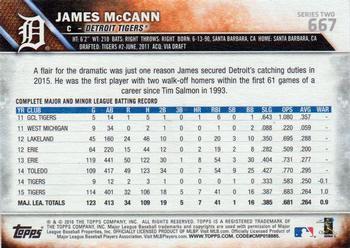 2016 Topps - Black & White Negatives #667 James McCann Back