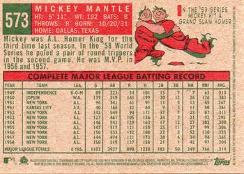 2009 Topps Heritage 1959 National Convention VIP #573b Mickey Mantle Back