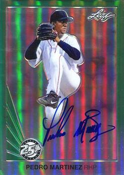 2015 Leaf 25th Baseball - 1990 Leaf 25th Metal Autograph Green #BA-PM1 Pedro Martinez Front