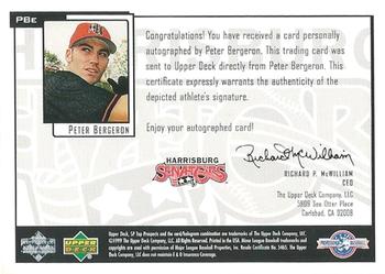 2000 SP Top Prospects - Chirography #PBE Peter Bergeron  Back