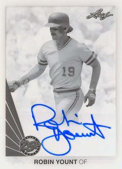 2015 Leaf 25th Baseball - 1990 Leaf 25th Clear Auto Gray #RY1 Robin Yount Front