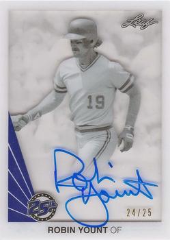 2015 Leaf 25th Baseball - 1990 Leaf 25th Clear Auto Blue #RY1 Robin Yount Front
