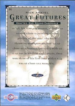 2000 SP Top Prospects - Great Futures #F4 Rick Ankiel  Back