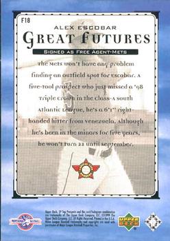 2000 SP Top Prospects - Great Futures #F18 Alex Escobar  Back