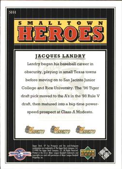 2000 SP Top Prospects - Small Town Heroes #SH4 Jacques Landry  Back