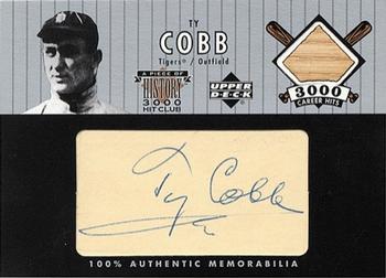 2000 SPx - A Piece of History 3000 Hit Club: Ty Cobb #TC-BC Ty Cobb Front