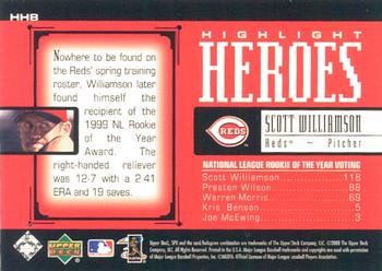 2000 SPx - Highlight Heroes #HH8 Scott Williamson  Back