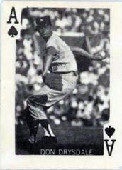 1969 Globe Imports Playing Cards Gas Station Issue #A♠c Don Drysdale Front
