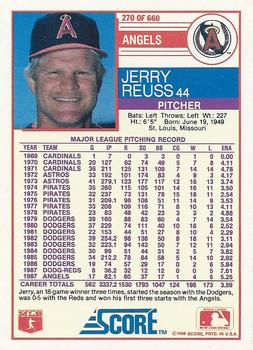 1988 Score #270 Jerry Reuss Back