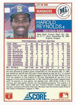 1988 Score #277 Harold Reynolds Back