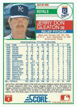1988 Score #343 Jerry Don Gleaton Back