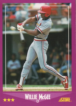 1988 Score #40 Willie McGee Front