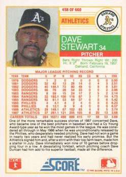 1988 Score #458 Dave Stewart Back