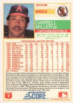 1988 Score #463 Darrell Miller Back