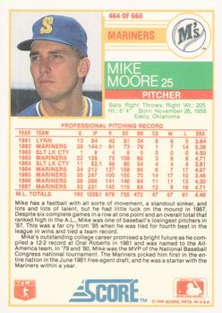1988 Score #464 Mike Moore Back