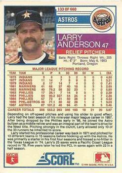 1988 Score #133 Larry Andersen Back