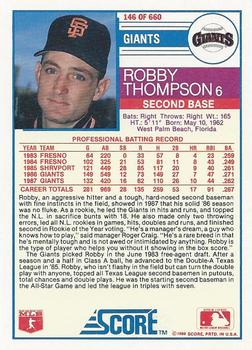 1988 Score #146 Robby Thompson Back