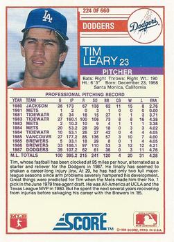 1988 Score #224 Tim Leary Back