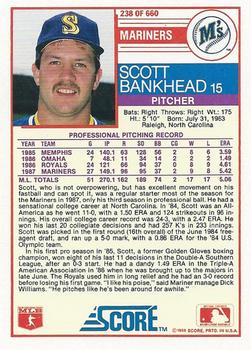 1988 Score #238 Scott Bankhead Back