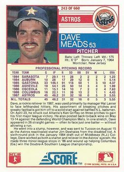 1988 Score #243 Dave Meads Back