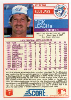 1988 Score #257 Rick Leach Back