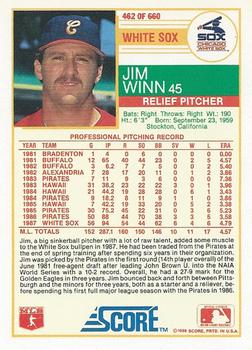 1988 Score #462 Jim Winn Back
