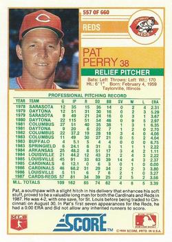 1988 Score #557 Pat Perry Back