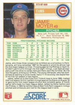 1988 Score #573 Jamie Moyer Back