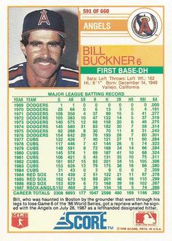 1988 Score #591 Bill Buckner Back