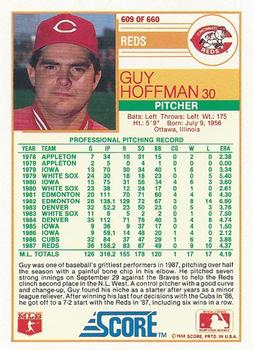 1988 Score #609 Guy Hoffman Back
