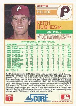 1988 Score #635 Keith Hughes Back