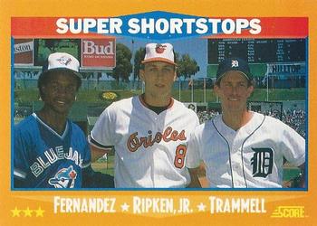1988 Score #651 Tony Fernandez / Cal Ripken, Jr. / Alan Trammell Front