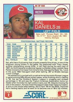 1988 Score #86 Kal Daniels Back