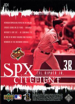 2000 SPx - SPxcitement #XC4 Cal Ripken Jr.  Back