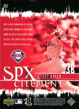 2000 SPx - SPxcitement #XC7 Scott Rolen  Back