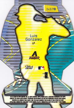 2000 Stadium Club - 3 X 3 Illuminator #7B Luis Gonzalez  Back