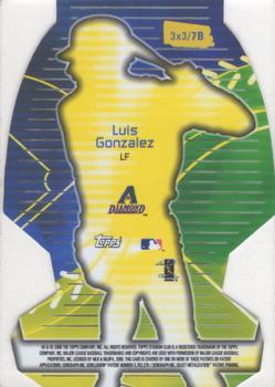 2000 Stadium Club - 3 X 3 Luminescent #7B Luis Gonzalez Back