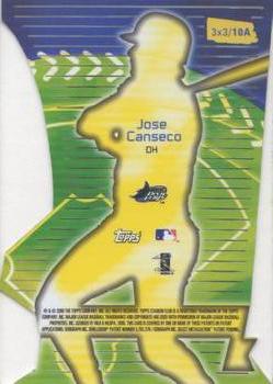 2000 Stadium Club - 3 X 3 Luminescent #10A Jose Canseco Back