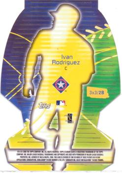 2000 Stadium Club - 3 X 3 Luminous #2B Ivan Rodriguez Back