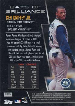 2000 Stadium Club - Bats of Brilliance #BB5 Ken Griffey Jr. Back