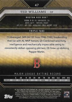 2016 Topps Triple Threads #47 Ted Williams Back
