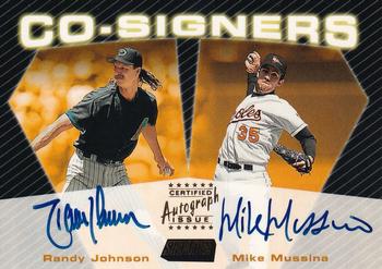 2000 Stadium Club - Co-Signers #CO8 Randy Johnson / Mike Mussina Front