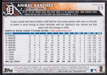 2016 Topps - Framed #69 Anibal Sanchez Back