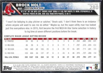 2016 Topps - Framed #280 Brock Holt Back