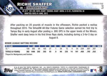 2016 Topps - Purple #3 Richie Shaffer Back