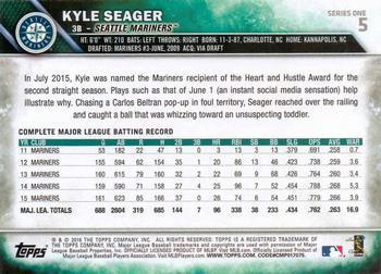 2016 Topps - Purple #5 Kyle Seager Back