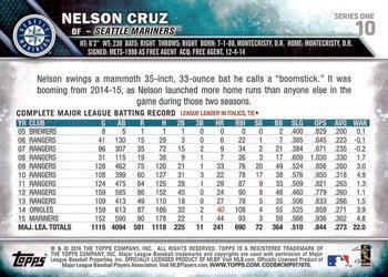 2016 Topps - Purple #10 Nelson Cruz Back