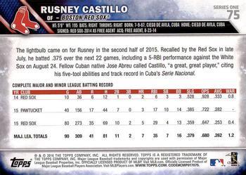 2016 Topps - Purple #75 Rusney Castillo Back
