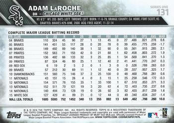 2016 Topps - Purple #131 Adam LaRoche Back